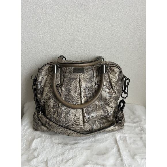 COACH Python Purse Bag Shoulder Snake Animal Handle Strap Leather - Picture 1 of 14